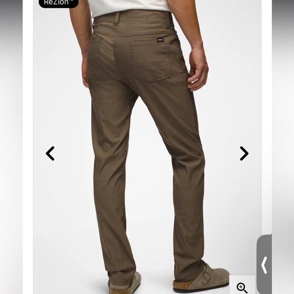 NWT Prana Brion™ Slim Pant II MUD Brown Mens 40X30 - Picture 2 of 8